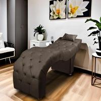 Maca Estofada Para Clínica De Estética Facial Com Capitonê Andressa Marrom Veludo Home Marrom - 6