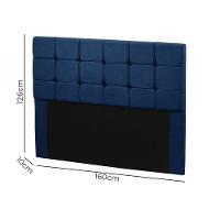 Cabeceira Julia 1,60 M Queen C- Design Moderno Veludo Speciale Home Azul - 2