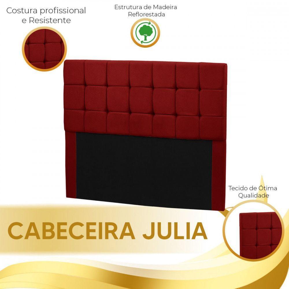Cabeceira Julia 1,95 M King C- Design Moderno - Veludo Speciale Home Vermelho - 3