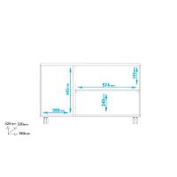 Rack Em Mdp 3 Portas 1 Prateleira E 4 Pés Com Rodízio Brv Móveis Branco - 2