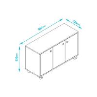 Rack Em Mdp 3 Portas 1 Prateleira E 4 Pés Com Rodízio Brv Móveis Branco - 5