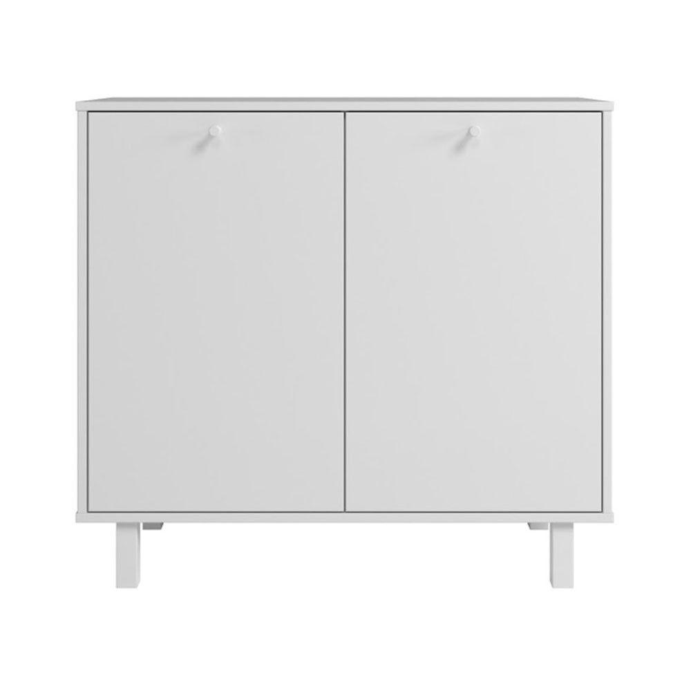 Balcão Em Mdp Com 2 Portas E 2 Prateleiras Brv Móveis Branco - 1