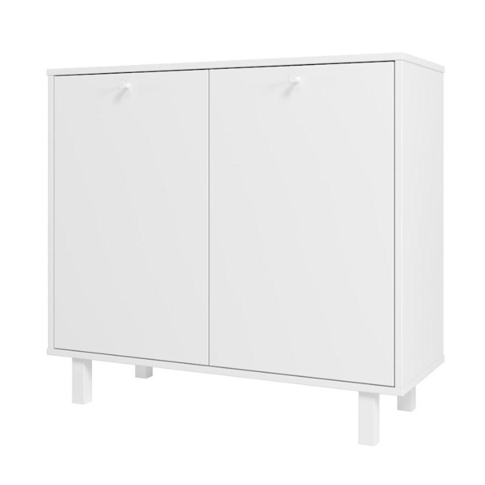 Balcão Em Mdp Com 2 Portas E 2 Prateleiras Brv Móveis Branco - 3