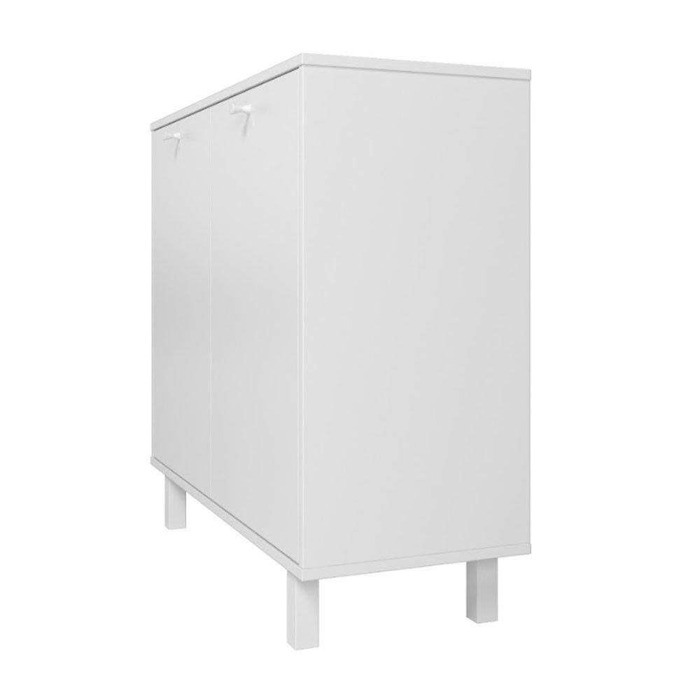 Balcão Em Mdp Com 2 Portas E 2 Prateleiras Brv Móveis Branco - 5
