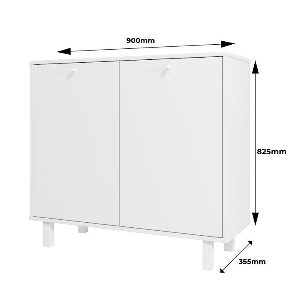 Balcão Em Mdp Com 2 Portas E 2 Prateleiras Brv Móveis Branco - 9