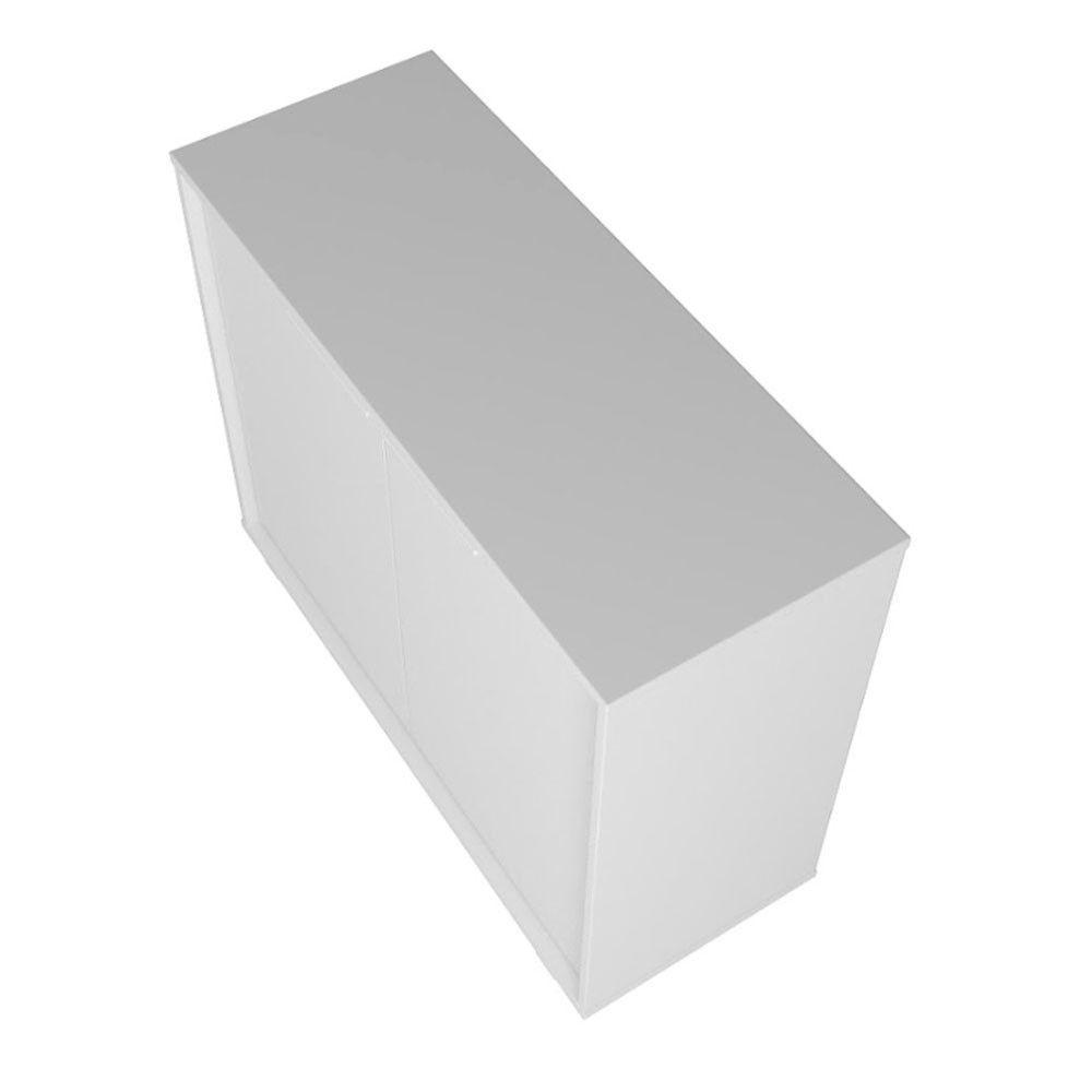 Balcão Em Mdp Com 2 Portas 2 Prateleiras E 4 Pés Com Rodízios Brv Móveis Branco - 8