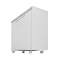 Balcão Em Mdp Com 2 Portas 2 Prateleiras E 4 Pés Com Rodízios Brv Móveis Branco - 2