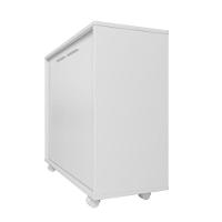 Balcão Em Mdp Com 2 Portas 2 Prateleiras E 4 Pés Com Rodízios Brv Móveis Branco