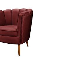 Poltrona Decorativa Ariel Com Pés De Madeira Veludo Speciale Home Vinho