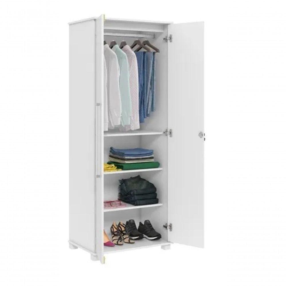 Multiuso Dallas 100% Mdf Pés Em Madeira Com Chave Branco - 3