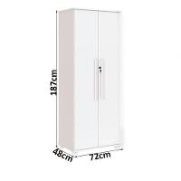 Multiuso Dallas 100% Mdf Pés Em Madeira Com Chave Branco - 2