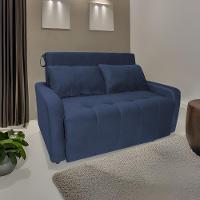 Sofá Cama Para Sala De Estar Amora New Suede - Azul Azul - 1