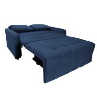 Sofá Cama Para Sala De Estar Amora New Suede - Azul Azul
