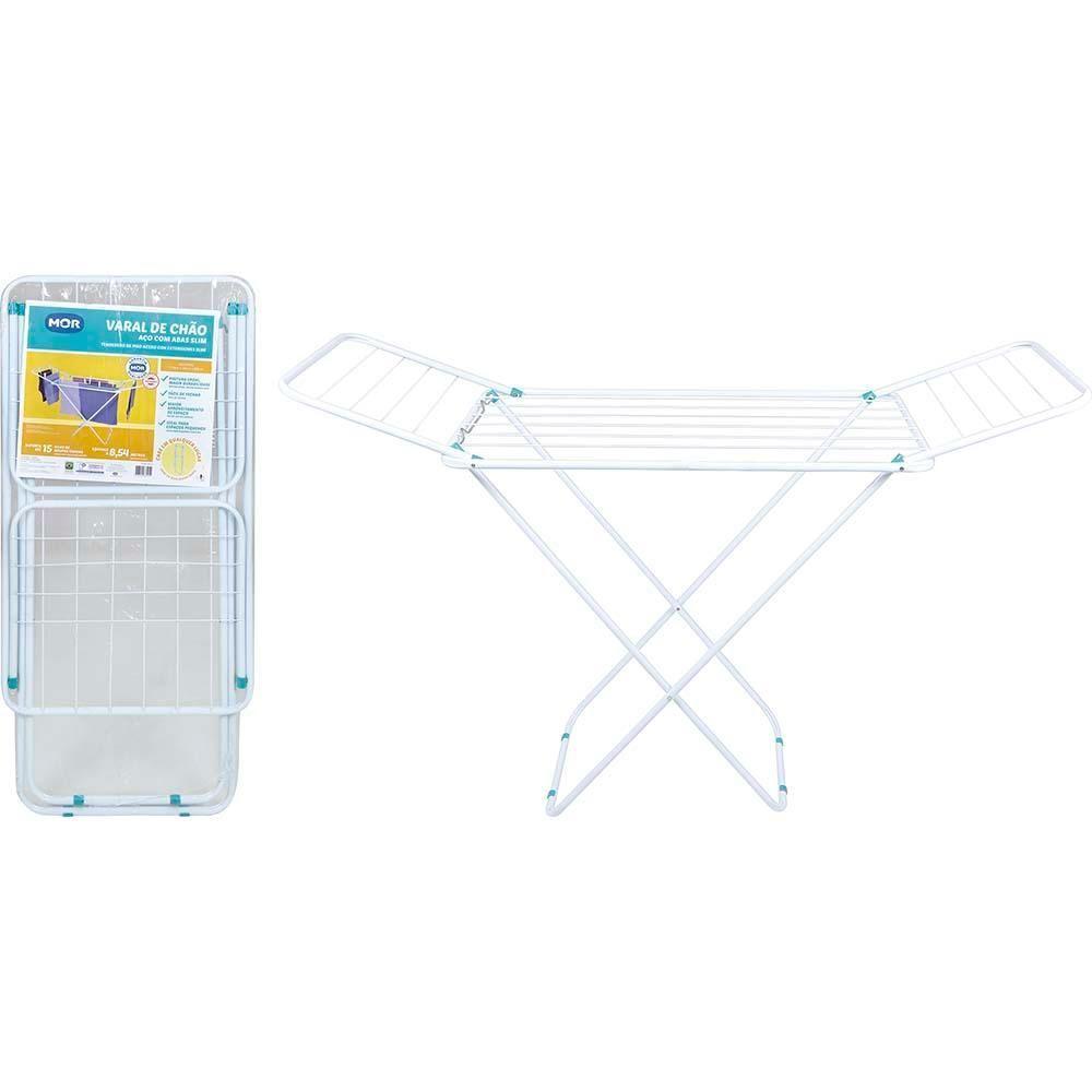 Varal De Chão Com Abas Dobrável Slim Mor - 10