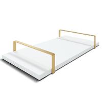 Bandeja Decorativa 25x50cm Borda Infinita Branca Com Alça Cobre - 1