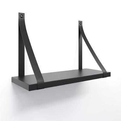 Prateleira Em Mdf Preto 40x15cm Com Alça Cor Preto