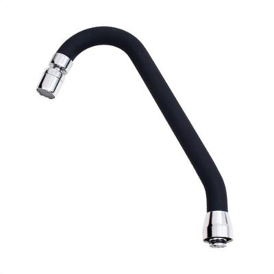 Tubo J Silicone Preto Arejador Articulavel Latão Cromado