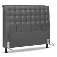 Cabeceira Cama Box Casal King Size Ciara 195cm Botonê Com Frame Suede Cinza - Abmaza - 1
