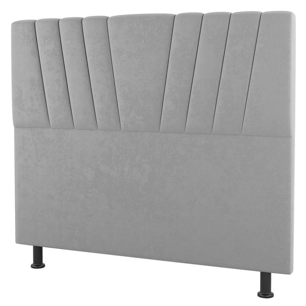 Cabeceira Cama Box Casal Dublin 140cm Suede Cinza Claro - Abmaza - 2
