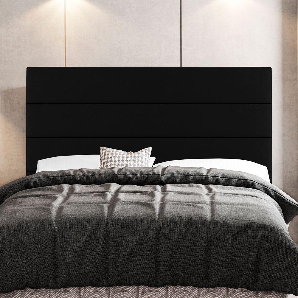 Cabeceira Cama Box Casal King Size Malik 195cm Sintético Preto - Abmaza - 6