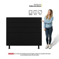 Cabeceira Cama Box Casal King Size Malik 195cm Sintético Preto - Abmaza