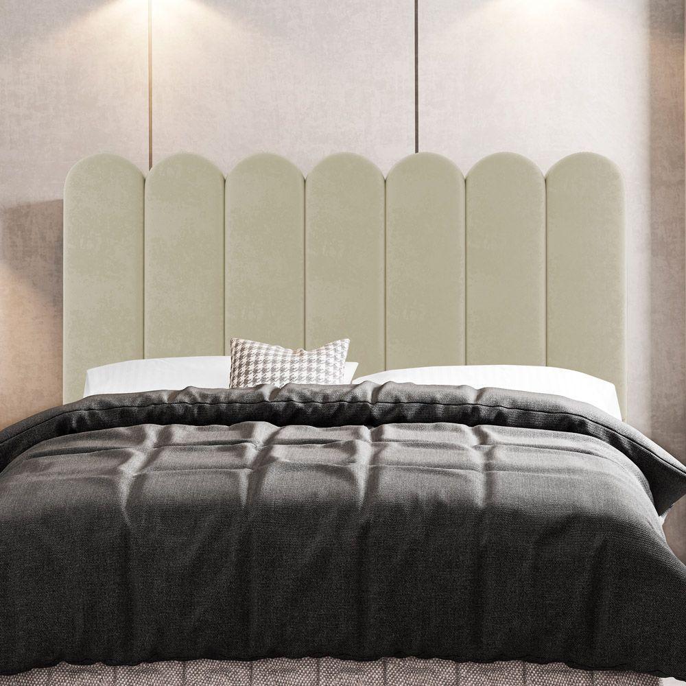 Cabeceira Cama Box Casal Lana 140cm Sintético Bege - Abmaza - 7