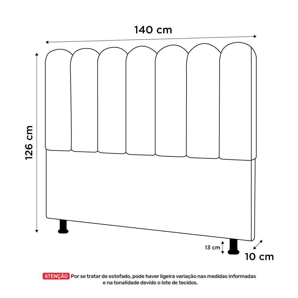 Cabeceira Cama Box Casal Lana 140cm Suede Marrom - Abmaza - 6
