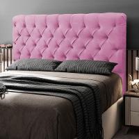 Cabeceira Cama Box Casal King Size Lylla 195cm Capitonê Com Frame Suede Rosa - Abmaza - 6