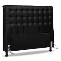 Cabeceira Cama Box Casal King Size Ciara 195cm Botonê Com Frame Sintético Preto - Abmaza - 1