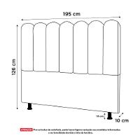 Cabeceira Cama Box Casal King Size Lana 195cm Linho Preto - Abmaza - 6