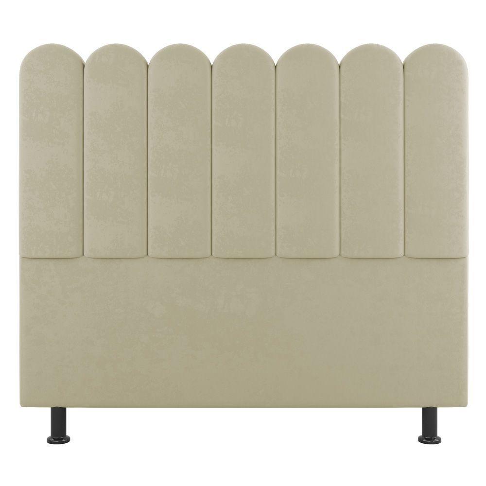 Cabeceira Cama Box Casal King Size Lana 195cm Sintético Bege - Abmaza - 1