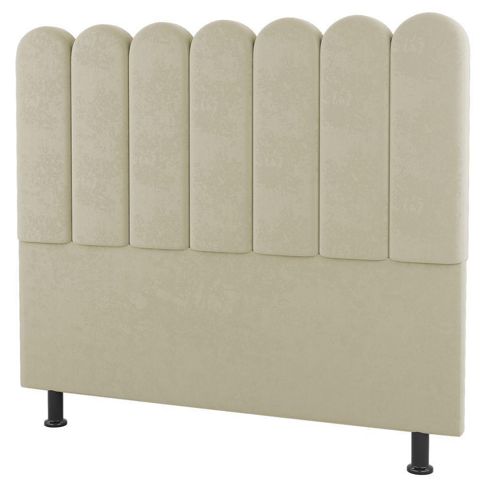 Cabeceira Cama Box Casal King Size Lana 195cm Sintético Bege - Abmaza - 2