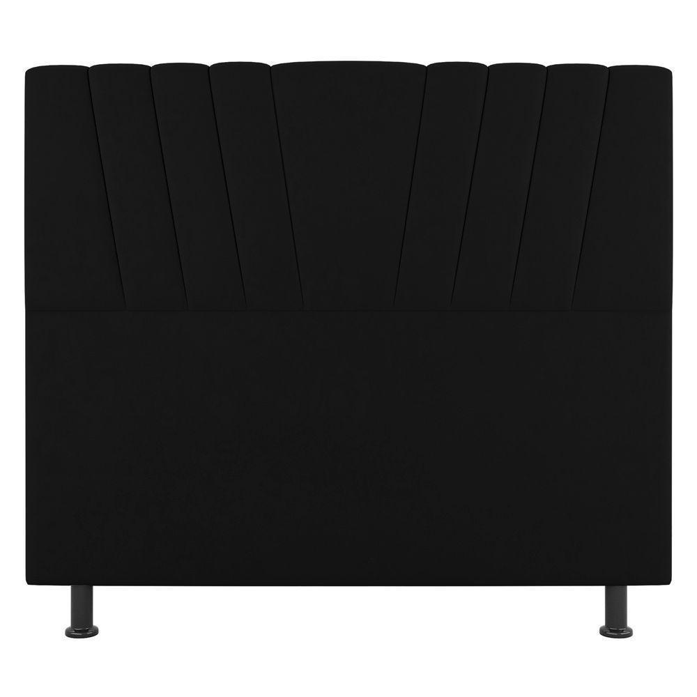 Cabeceira Cama Box Casal Dublin 140cm Suede Preto - Abmaza - 3