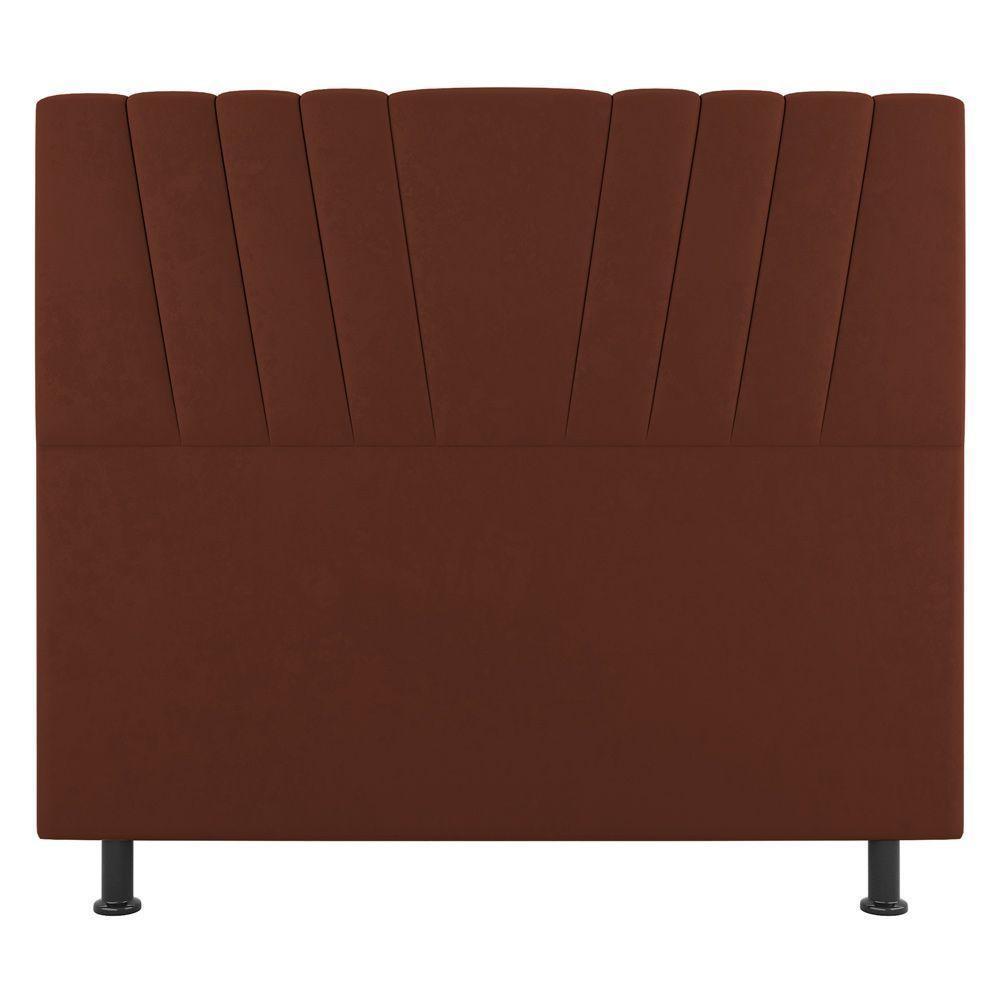 Cabeceira Cama Box Casal King Size Dublin 195cm Suede Terracota - Abmaza - 2