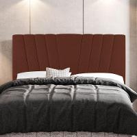 Cabeceira Cama Box Casal King Size Dublin 195cm Suede Terracota - Abmaza - 6