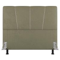 Cabeceira Cama Box Casal Queen Size Amber 160cm Estofada Sintético Bege - Abmaza - 3