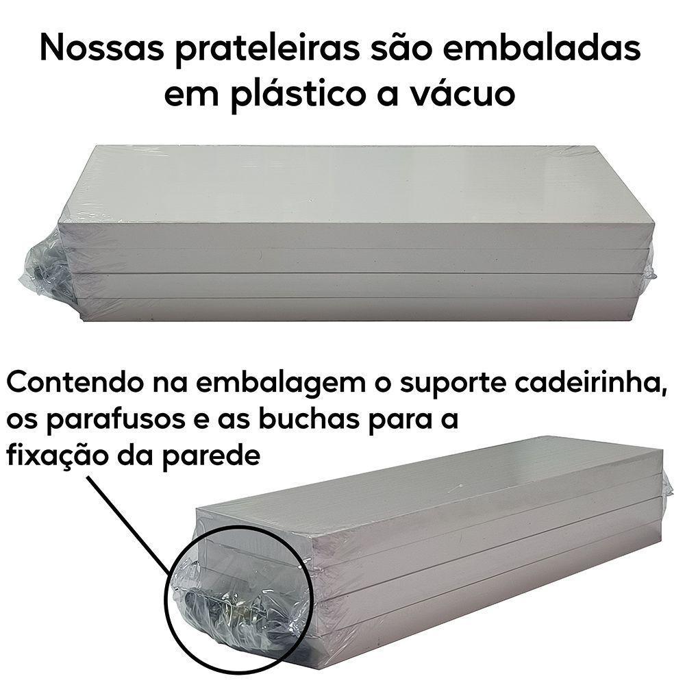 Kit 3 Prateleiras Branca Mdf 30x9 Suporte Cadeirinha Decorar - 4