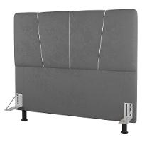 Cabeceira Cama Box Casal King Size Amber 195cm Estofada Linho Cinza - Abmaza - 1