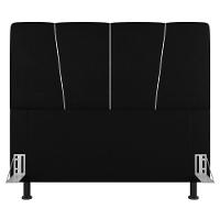 Cabeceira Cama Box Casal King Size Amber 195cm Estofada Suede Preto - Abmaza - 3