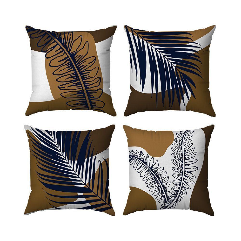 Kit Capas Almofadas Decorativas Folhas 05 45x45 - Id Decor - 1