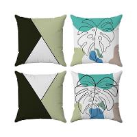 Kit Capas Almofadas Decorativas Folhas 6 45x45 - Id Decor - 1