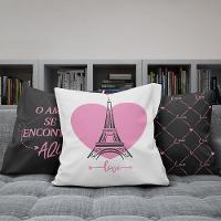 Kit Capas Almofadas Decorativas Love Paris 45x45 - Id Decor Cor Preto - 3