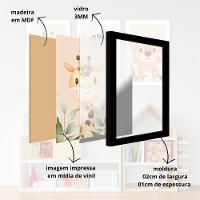 Kit Quadros Infantil Safari Aquarela 20x30 Com Vidro Titulos Moldura Preta