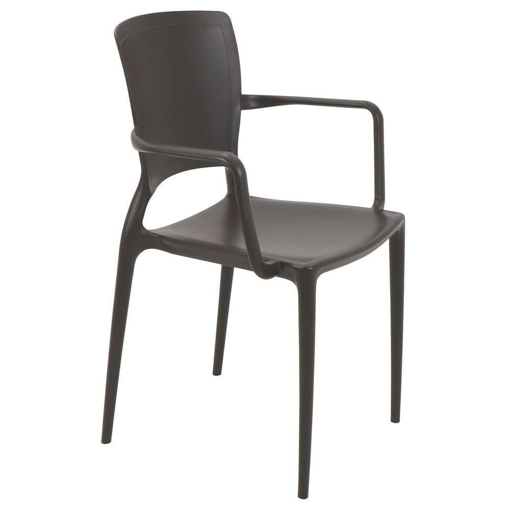 Cadeira Tramontina Sofia Marrom Com Braços Encosto Fechado Em Polipropileno E Fibra De Vidro Tramontina - 1