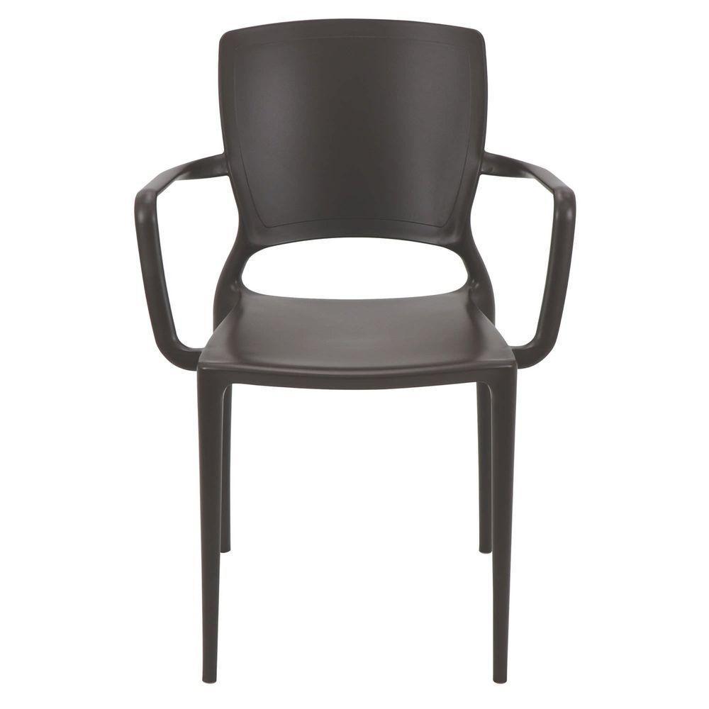 Cadeira Tramontina Sofia Marrom Com Braços Encosto Fechado Em Polipropileno E Fibra De Vidro Tramontina - 2