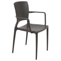 Cadeira Tramontina Sofia Marrom Com Braços Encosto Fechado Em Polipropileno E Fibra De Vidro Tramontina - 1