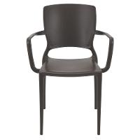 Cadeira Tramontina Sofia Marrom Com Braços Encosto Fechado Em Polipropileno E Fibra De Vidro Tramontina - 2