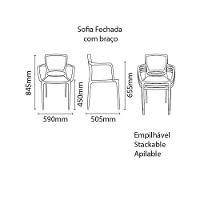 Cadeira Tramontina Sofia Marrom Com Braços Encosto Fechado Em Polipropileno E Fibra De Vidro Tramontina - 3