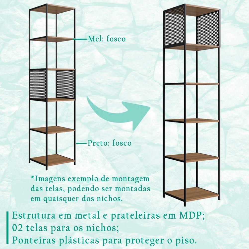 Rack 1 Gaveta Estante Com Prateleira Industrial 17x23 Mell Preto Pp Mell Preto - 5