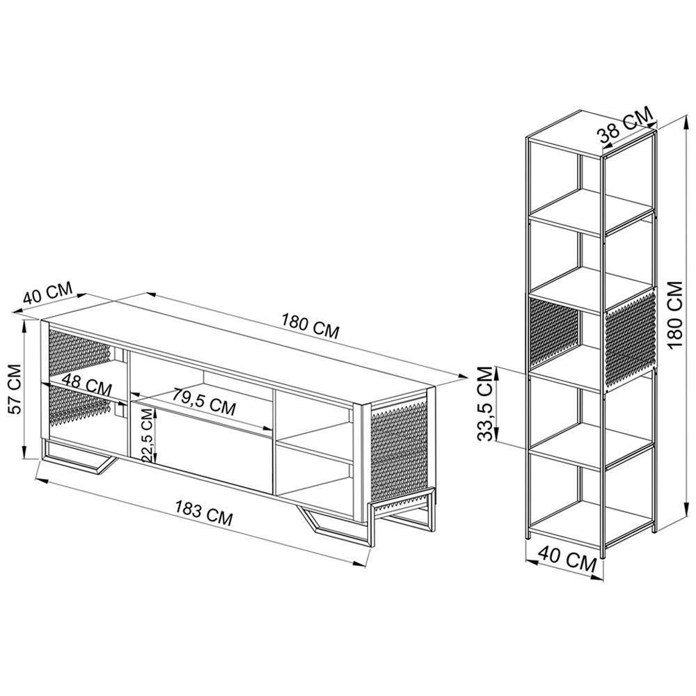 Rack 1 Gaveta Estante Com Prateleira Industrial 17x23 Mell Preto Pp Mell Preto - 7